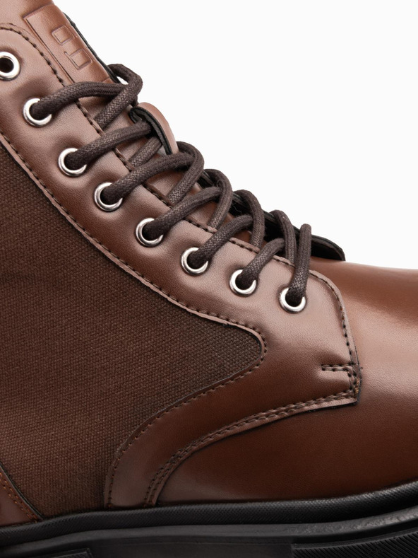 Ombre Clothing Мъжки високи обувки с трапер от свързани материали кафяво Ombre Clothing