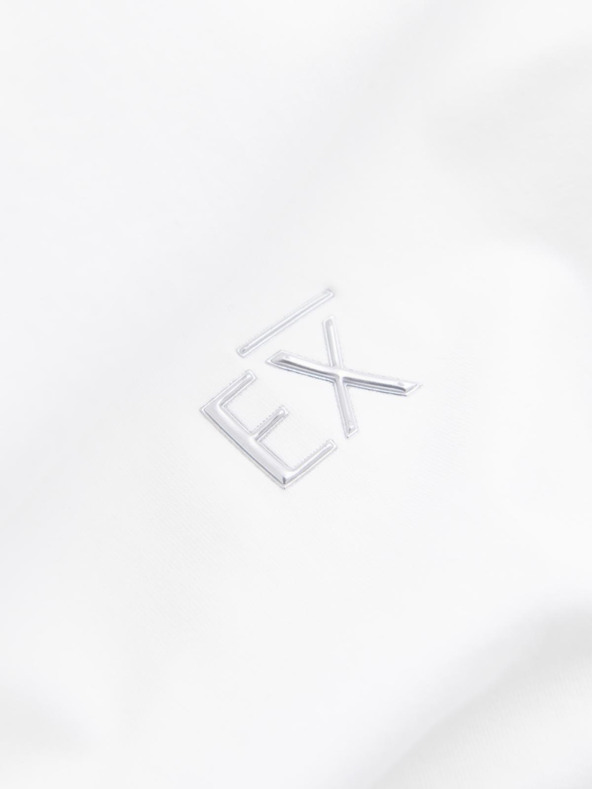 Ombre Clothing Мъжка тениска SLIM FIT с дълъг ръкав, еластан и щампа в бяло Ombre Clothing