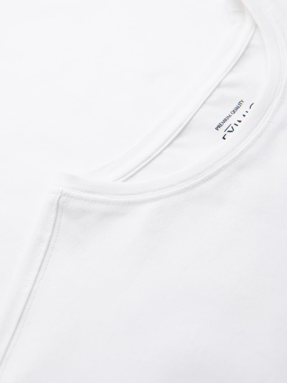 Ombre Clothing Мъжка тениска SLIM FIT с дълъг ръкав, еластан и щампа в бяло Ombre Clothing