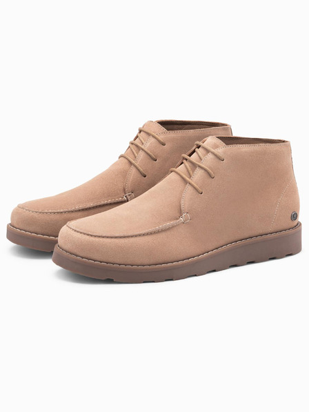Ombre Clothing Мъжки велурени ankle боти с дебела подметка в бежово от Ombre Clothing