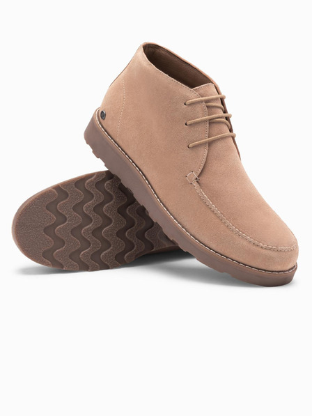 Ombre Clothing Мъжки велурени ankle боти с дебела подметка в бежово от Ombre Clothing