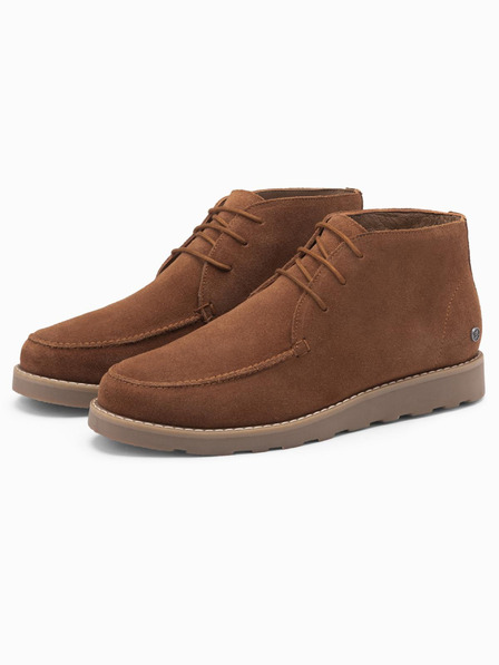 Ombre Clothing Мъжки велурени ankle боти с дебела подметка в кафяво от Ombre Clothing