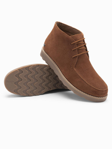 Ombre Clothing Мъжки велурени ankle боти с дебела подметка в кафяво от Ombre Clothing