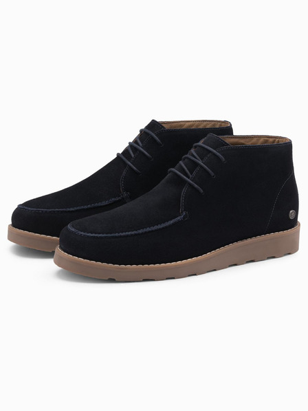 Ombre Clothing Мъжки велурени ankle боти с дебела подметка в синьо от Ombre Clothing