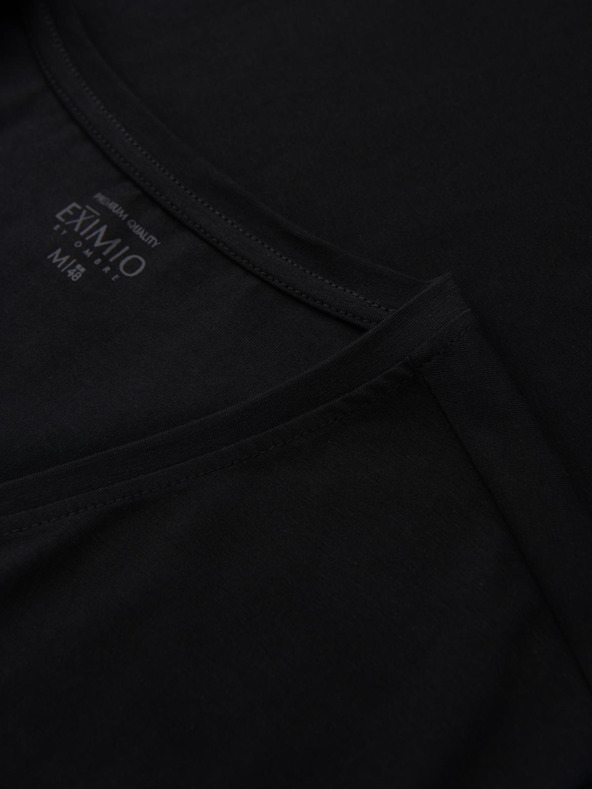 Ombre Clothing Мъжка SLIM FIT тениска с V-образно деколте, еластан и щампа черно Ombre Clothing