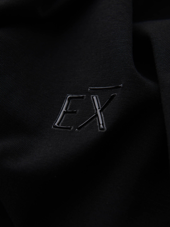 Ombre Clothing Мъжка тениска SLIM FIT с еластан и щампа в черно Ombre Clothing