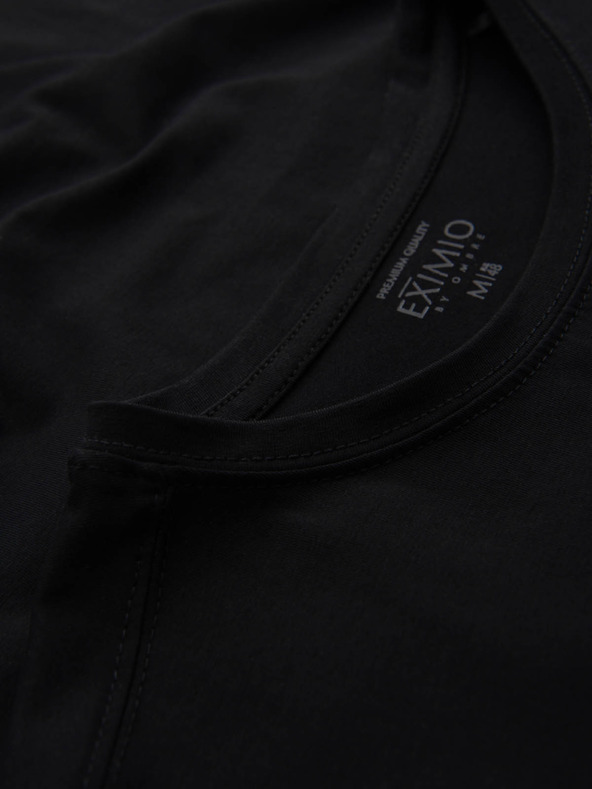 Ombre Clothing Мъжка тениска SLIM FIT с еластан и щампа в черно Ombre Clothing