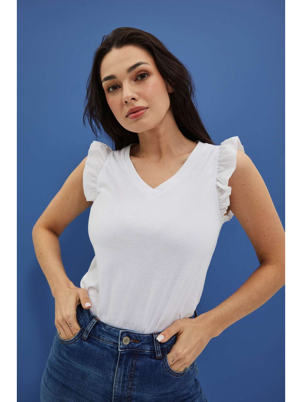 Moodo Бяла дамска тениска Moodo