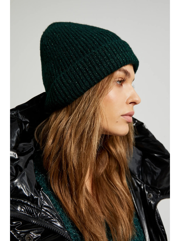 Moodo Шапка с метален тъмнозелен конец Moodo