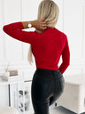 numoco Червено дамско боди с деколте тип "молив" Numoco