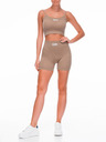 Edoti Дамски комплект спортен сутиен и къси панталони бежов Edoti