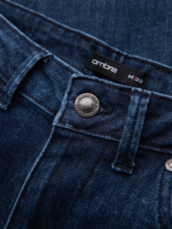 Ombre Clothing Мъжки класически изпирани дънки REGULAR FIT синьо Омбре Облекло