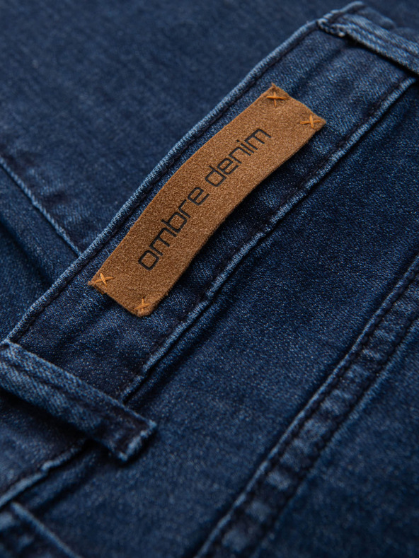 Ombre Clothing Мъжки класически изпирани дънки REGULAR FIT синьо Омбре Облекло