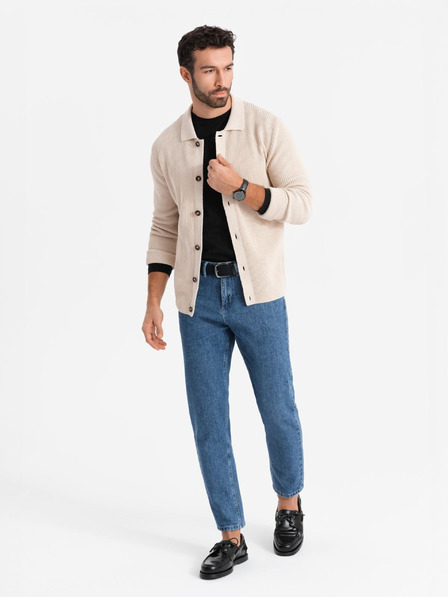 Ombre Clothing Мъжки класически изпирани дънки REGULAR FIT синьо Омбре Облекло