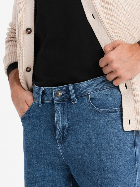 Ombre Clothing Мъжки класически изпирани дънки REGULAR FIT синьо Омбре Облекло