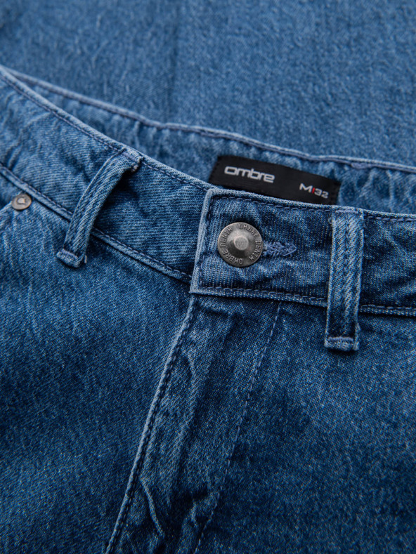 Ombre Clothing Мъжки класически изпирани дънки REGULAR FIT синьо Омбре Облекло