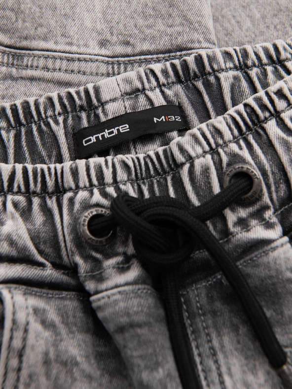Ombre Clothing Мъжки панталони JOGGERY с джобове за товари с цип сиви Ombre Clothing