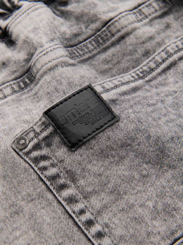 Ombre Clothing Мъжки панталони JOGGERY с джобове за товари с цип сиви Ombre Clothing