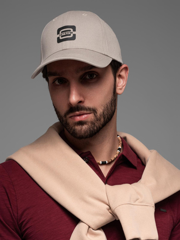 Ombre Clothing Мъжка бейзболна шапка с лого сиво Ombre Clothing