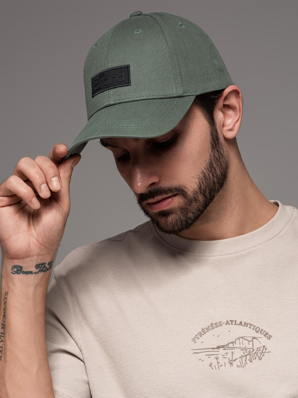 Ombre Clothing Мъжка бейзболна шапка с правоъгълна лепенка зелена Ombre Clothing