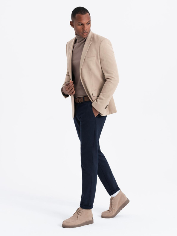 Ombre Clothing Елегантен мъжки бежов блейзър от вълнена смес от Ombre Clothing