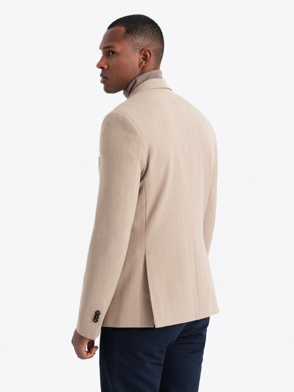 Ombre Clothing Елегантен мъжки бежов блейзър от вълнена смес от Ombre Clothing