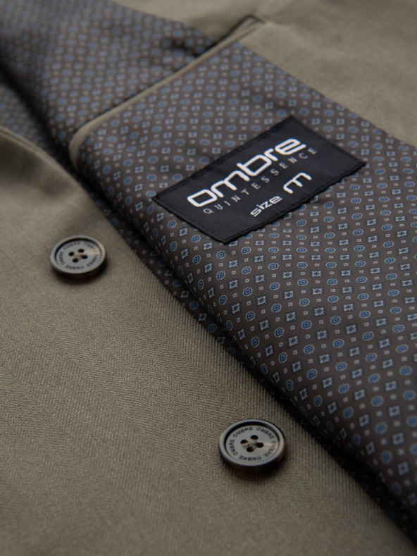 Ombre Clothing Елегантен мъжки блейзър от вълнена смес Khaki Ombre Clothing