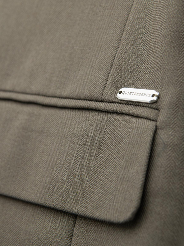 Ombre Clothing Елегантен мъжки блейзър от вълнена смес Khaki Ombre Clothing