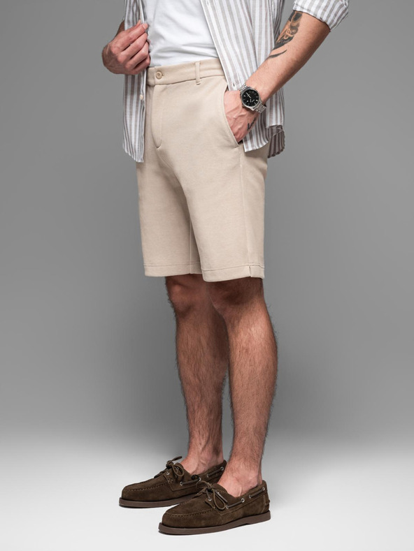 Ombre Clothing Мъжки памучни спортни панталони BASIC beige Ombre Облекло