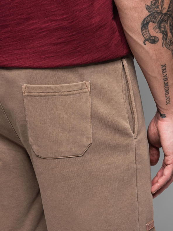 Ombre Clothing Мъжки памучни спортни панталони BASIC brown Ombre Clothing