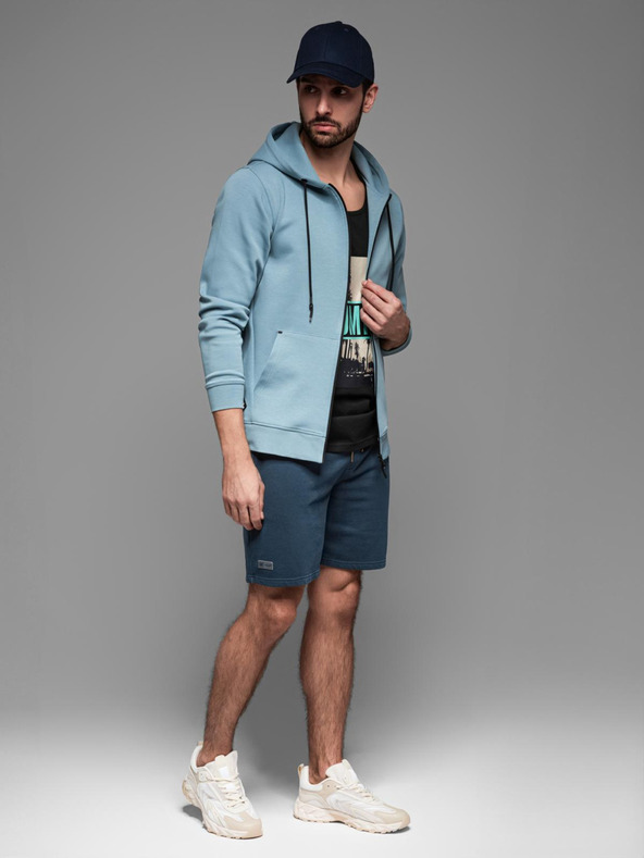 Ombre Clothing Мъжки памучни спортни панталони BASIC blue Ombre Clothing