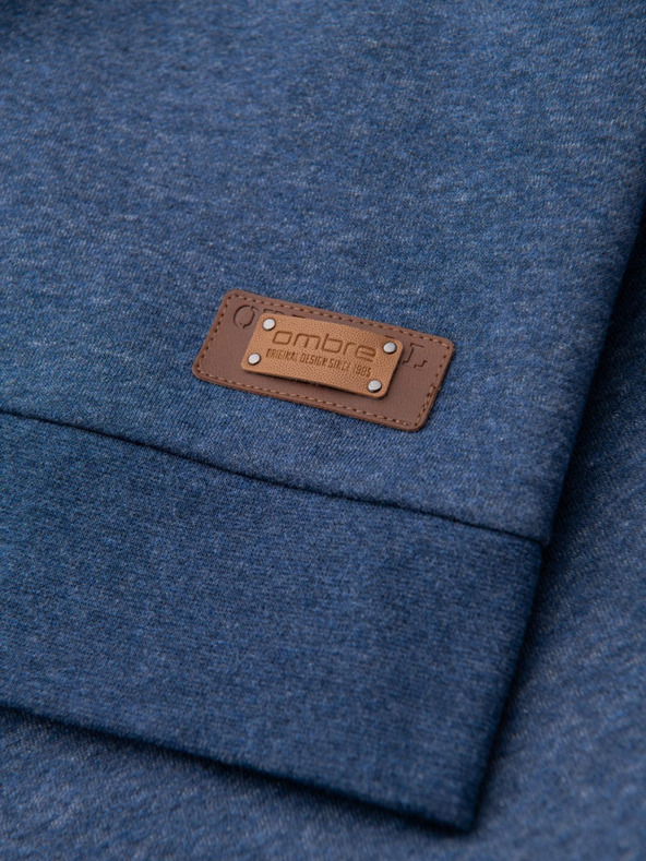 Ombre Clothing Мъжки суитшърт с качулка и копчета надолу син Ombre Clothing