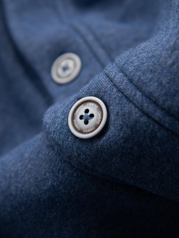 Ombre Clothing Мъжки суитшърт с качулка и копчета надолу син Ombre Clothing