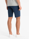 Ombre Clothing Мъжки къси панталони SLIM FIT от структурирано меланжирано трико синьо Ombre Clothing