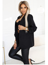 numoco Класическо дамско яке с набраздени ръкави - черно
