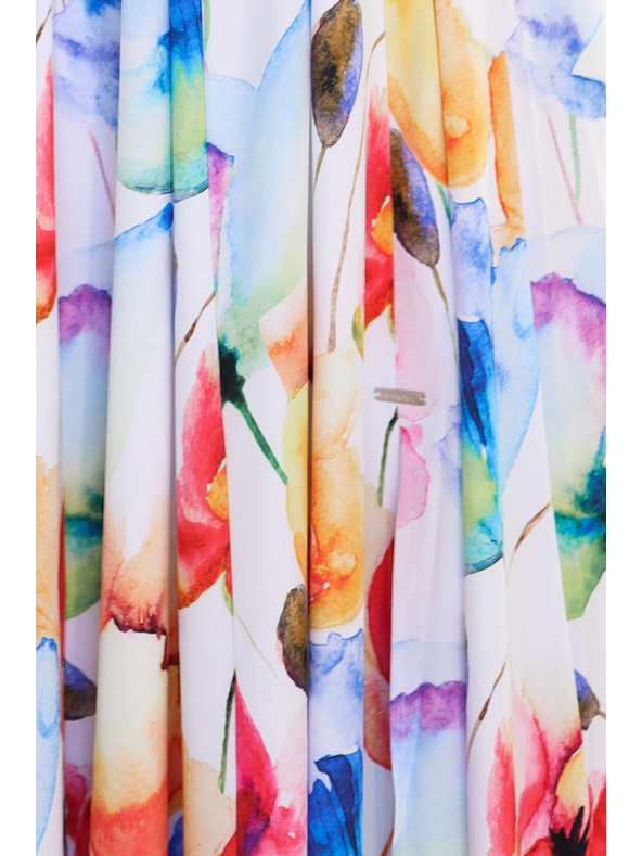 numoco Дълга лятна рокля с колан - цветна флорална шарка Numoco