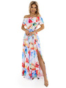 numoco Дълга лятна рокля с колан - цветна флорална шарка Numoco