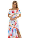 numoco Дълга лятна рокля с колан - цветна флорална шарка Numoco