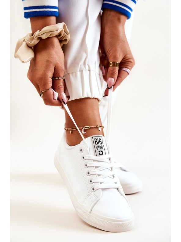 BIG STAR SHOES Дамски кожени маратонки Big Star - бели