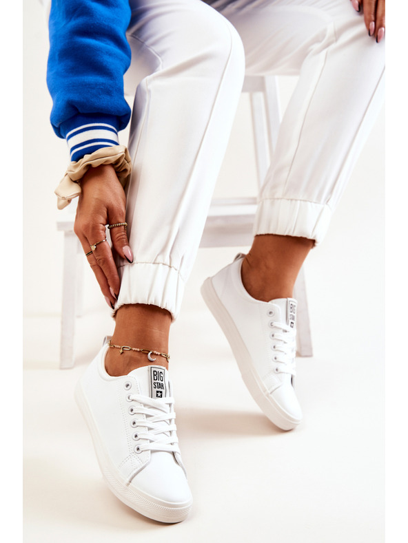 BIG STAR SHOES Дамски кожени маратонки Big Star - бели