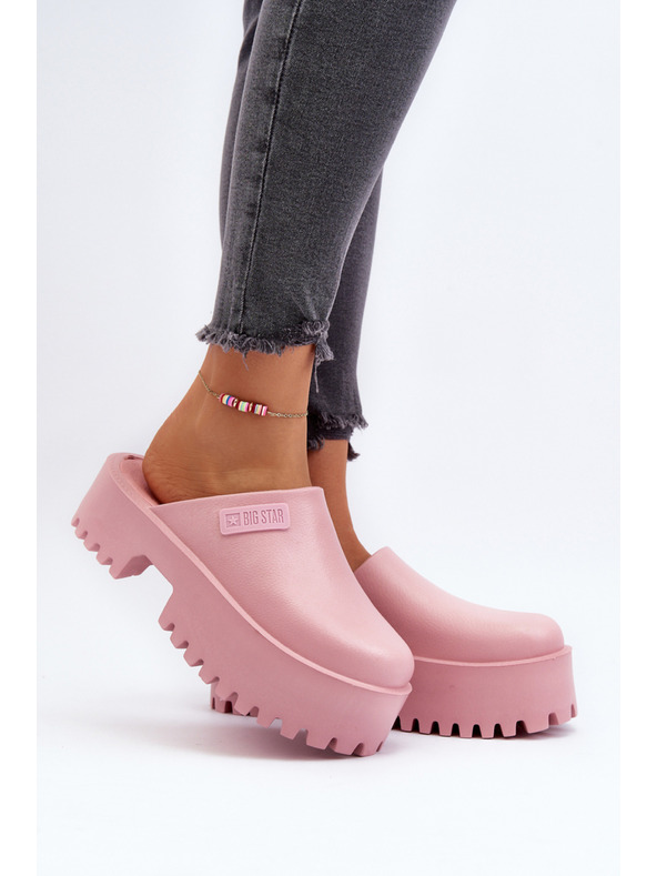 BIG STAR SHOES Дамски чехли с твърда подметка Big Star Розов