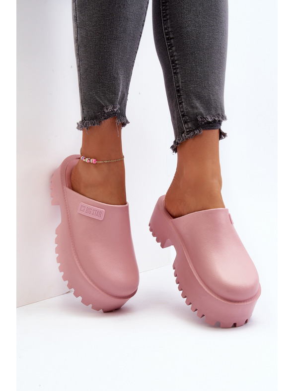 BIG STAR SHOES Дамски чехли с твърда подметка Big Star Розов