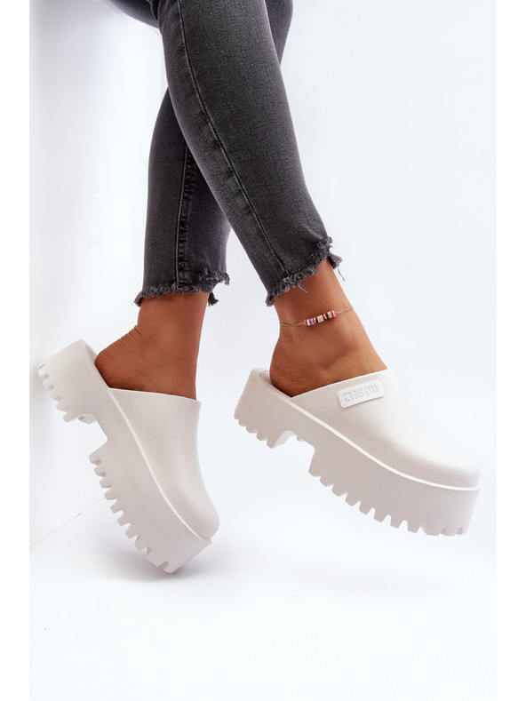 BIG STAR SHOES Дамски чехли с твърда подметка Big Star White