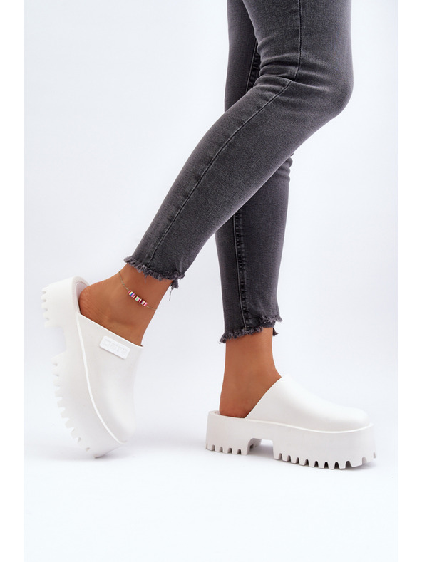 BIG STAR SHOES Дамски чехли с твърда подметка Big Star White