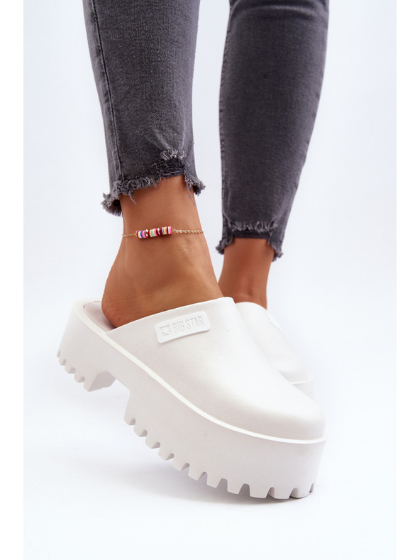 BIG STAR SHOES Дамски чехли с твърда подметка Big Star White