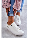 BIG STAR SHOES Дамски ниски кожени кецове Big Star - бели