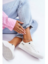 BIG STAR SHOES Дамски ниски кожени кецове Big Star - бели