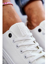 BIG STAR SHOES Дамски ниски кожени кецове Big Star - бели