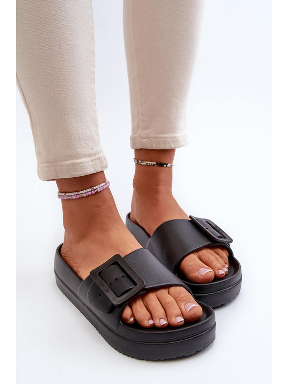 BIG STAR SHOES Дамски чехли с платформа от пяна и катарама Big Star Black