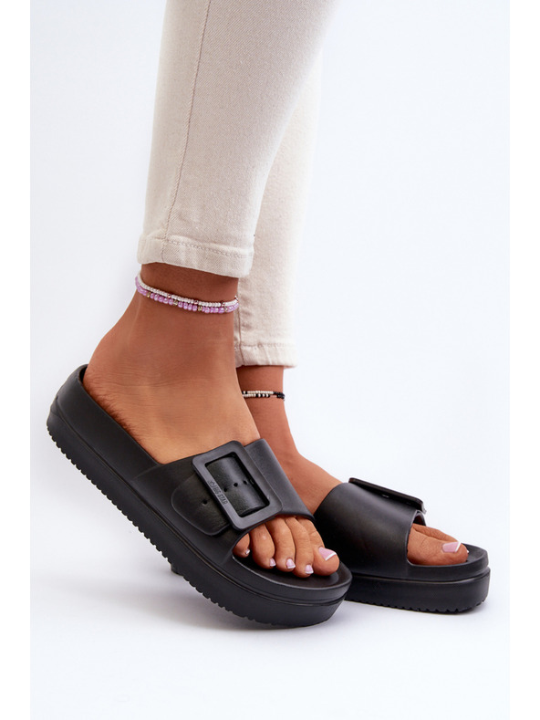 BIG STAR SHOES Дамски чехли с платформа от пяна и катарама Big Star Black